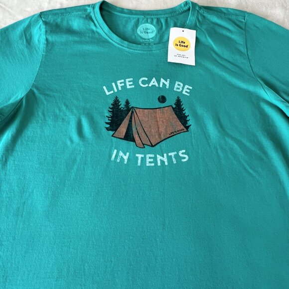 Life Is Good Life Can Be In Tents green crusher tee t-shirt size XL NWT - Picture 3 of 8